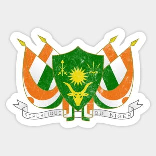 Niger / Vintage Look Flag Design Sticker